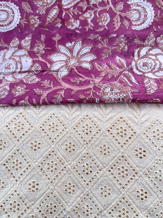Schiffli and chikan fabrics