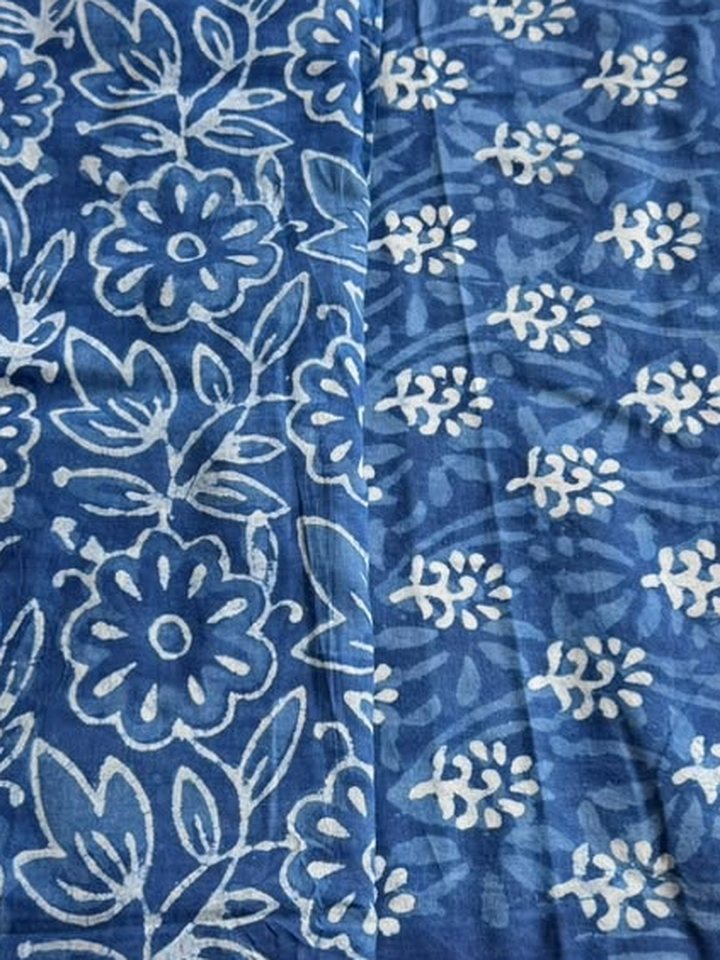 Neel Kamal · Indigo Dabu Floral Suit Set