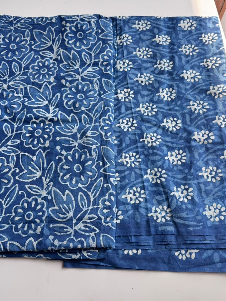 Neel Kamal · Indigo Dabu Floral Suit Set