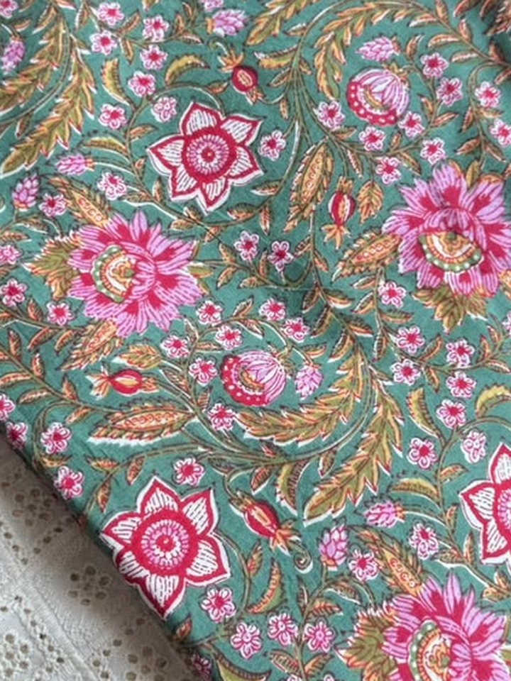 Hariyali · Sage Floral Jaal & Schiffli Suit Set