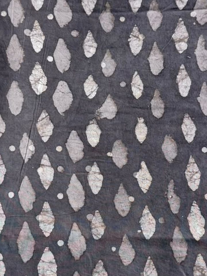 Dhuaan · Charcoal Dabu Drop Print Cotton