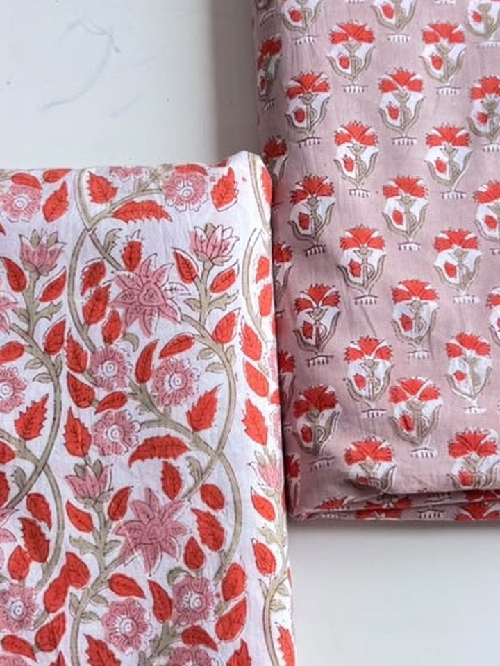 Kesar Bel · Coral Vine Floral Suit Set