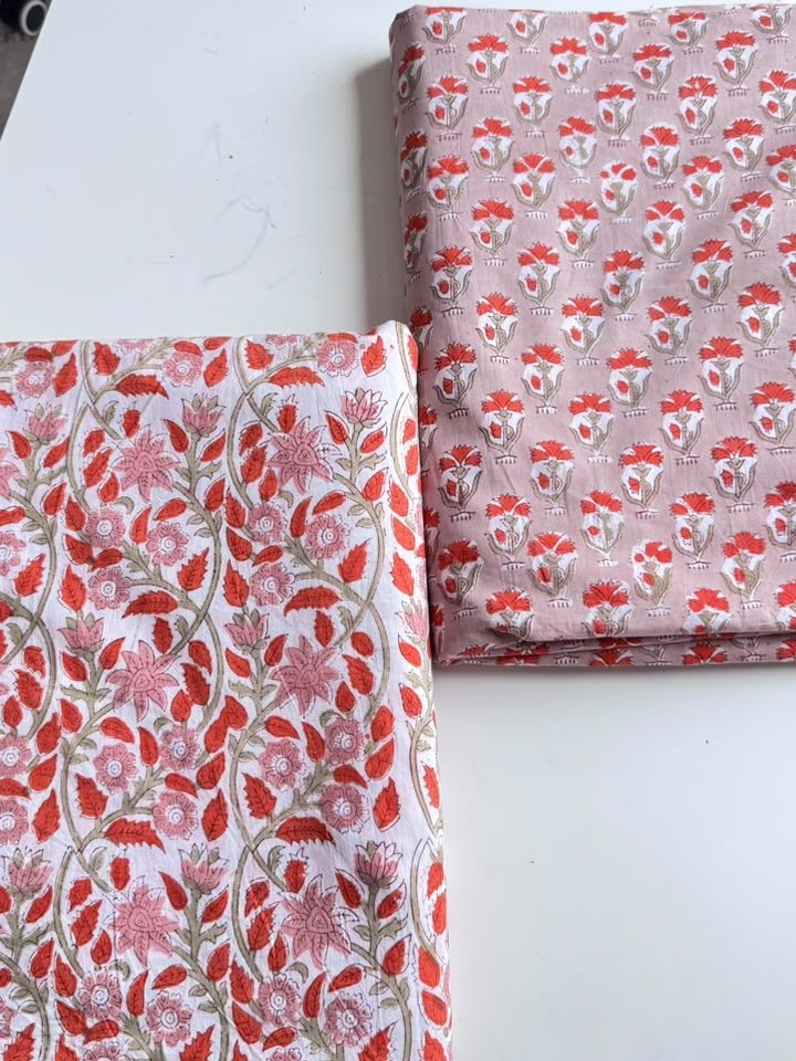 Kesar Bel · Coral Vine Floral Suit Set