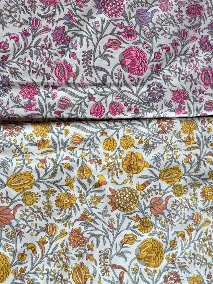 Mughal Bagh · Pink & Mustard Garden Floral Suit Set
