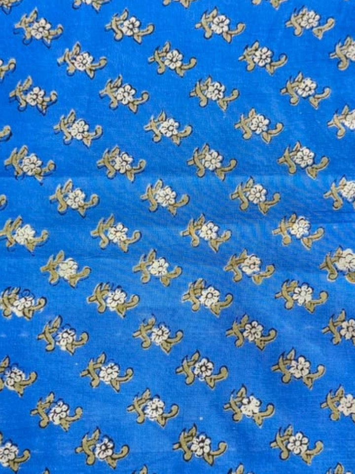 Sunehri Neel · Azure Gold Buti Cotton