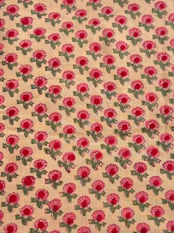 Kesariya · Peach Floral Buti Cotton