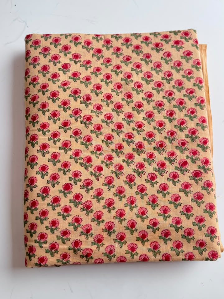 Kesariya · Peach Floral Buti Cotton