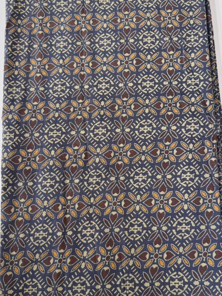 Jharokha · Slate & Gold Geometric Print Cotton