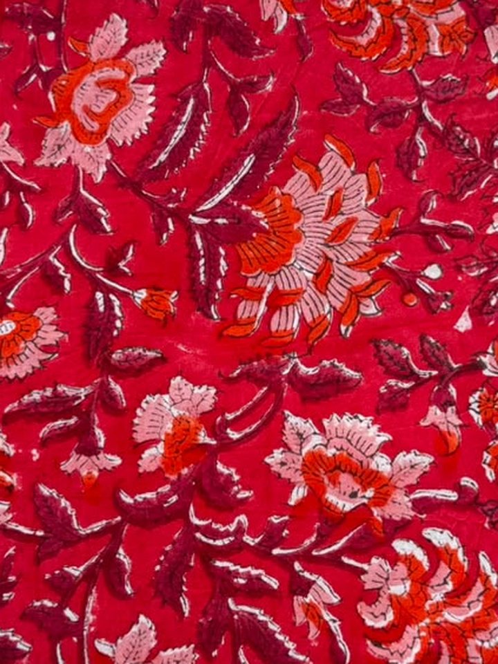 Laal Gulab · Scarlet Rose Floral Cotton