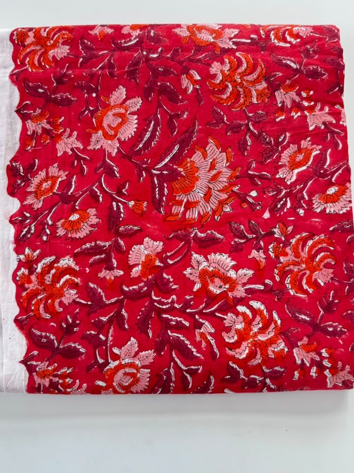 Laal Gulab · Scarlet Rose Floral Cotton