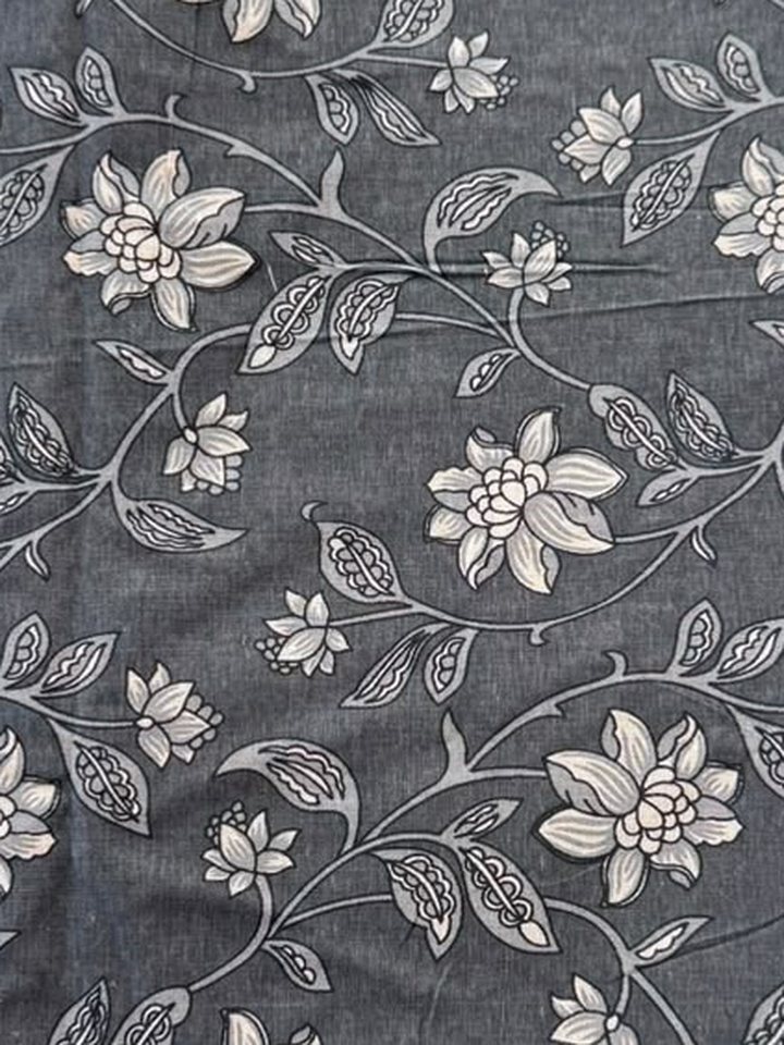 Dhoop Chhaon · Ash Grey Floral Vine Cotton
