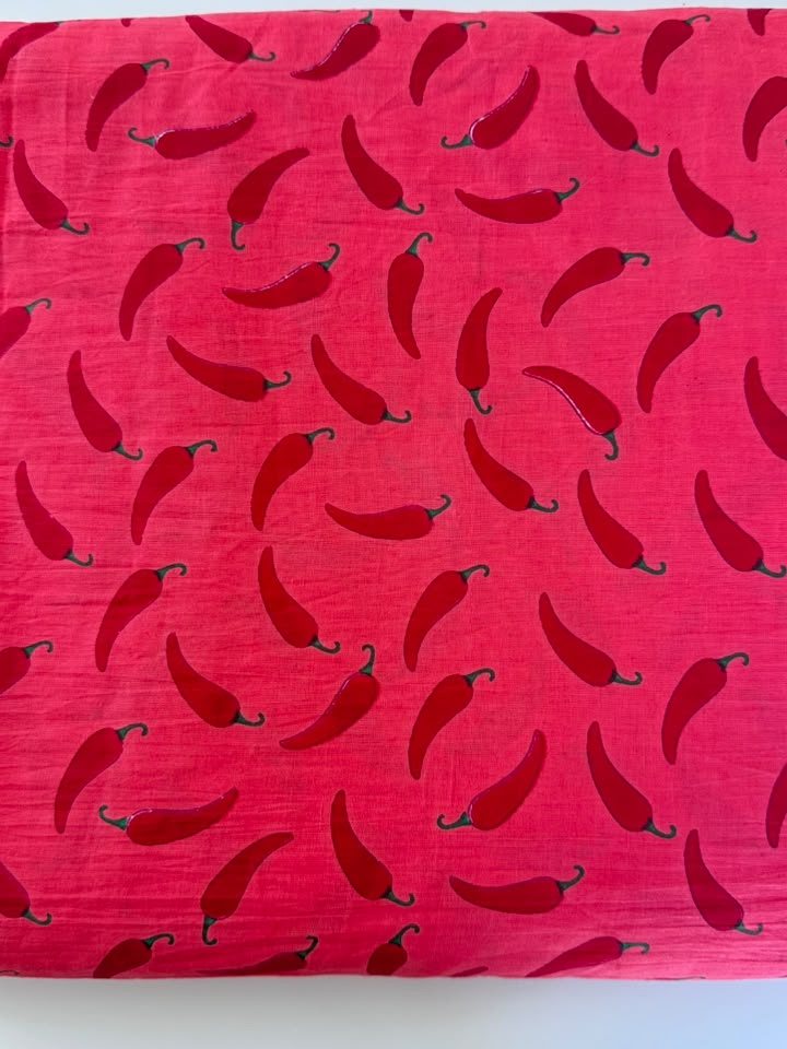 Mirchi · Pink Chilli Print Cotton