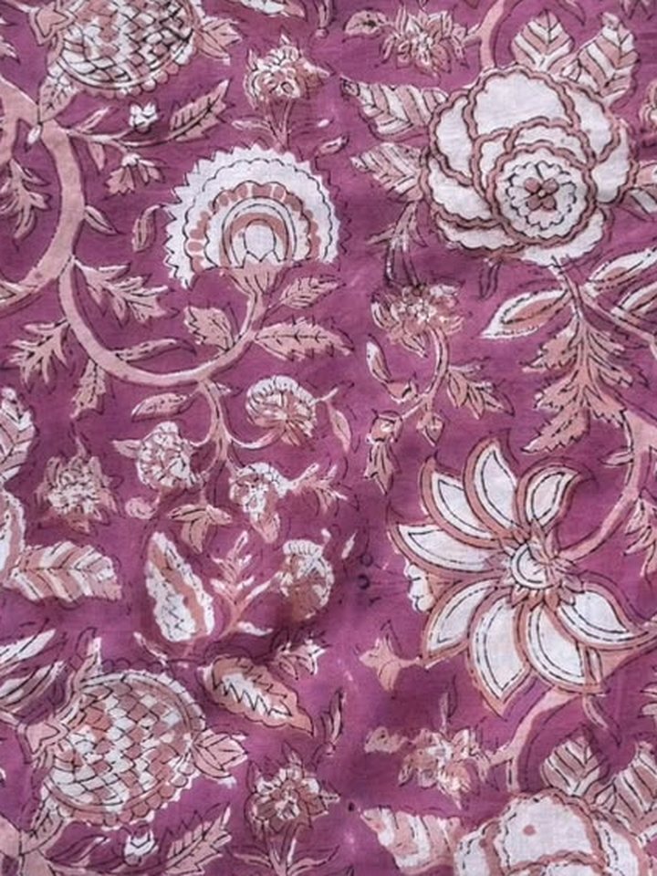 Baingani · Plum Floral Jaal Cotton