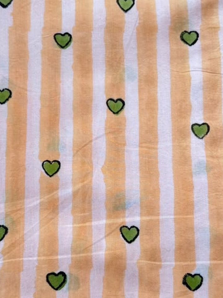 Mishri · Peach Stripe Heart Cotton