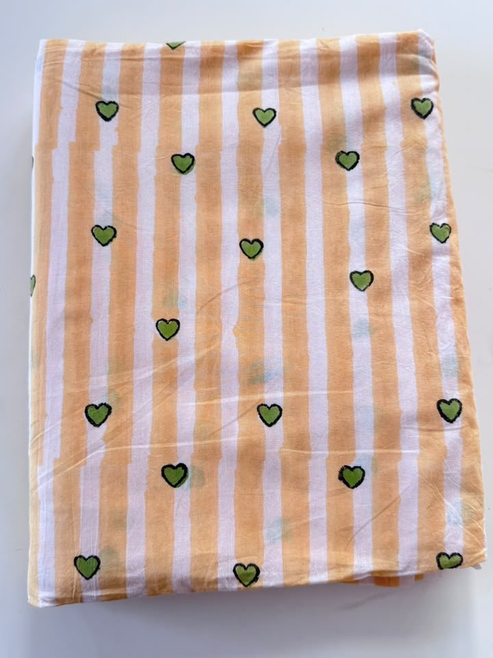 Mishri · Peach Stripe Heart Cotton