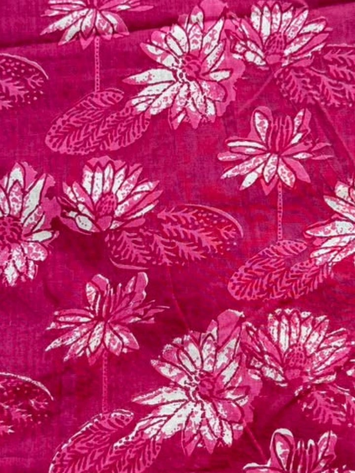 Kamal · Fuchsia Lotus Print Cotton