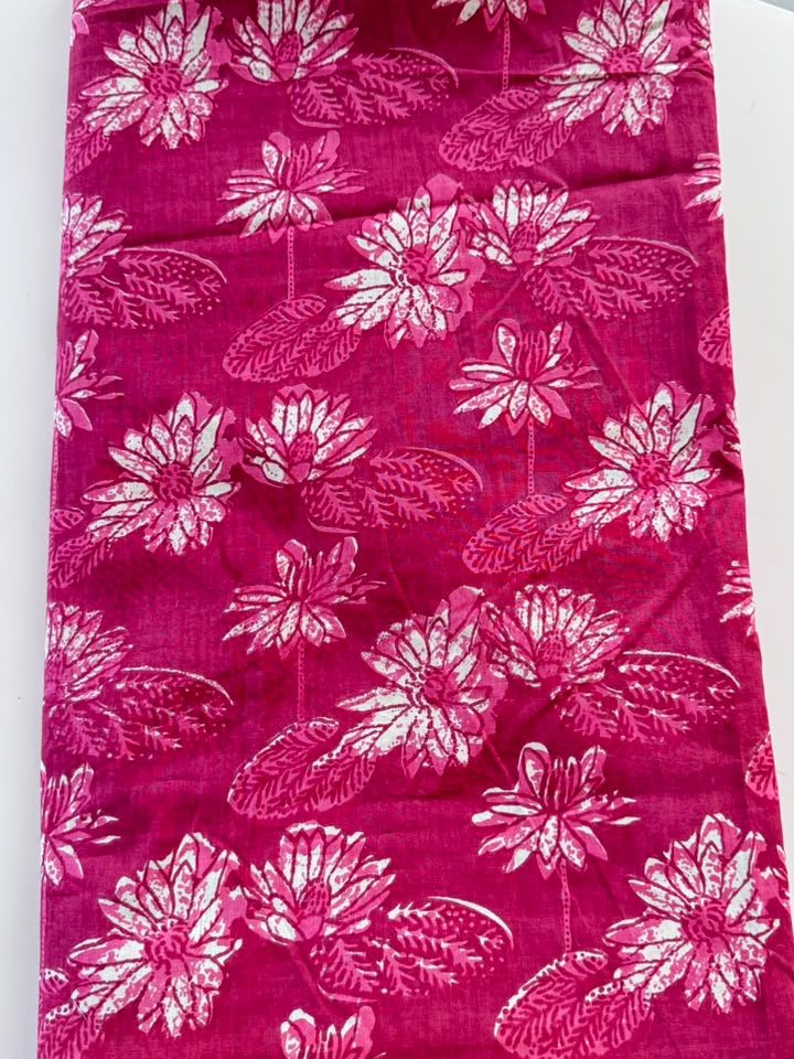 Kamal · Fuchsia Lotus Print Cotton