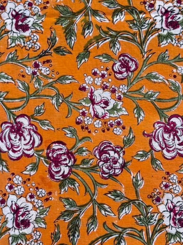 Narangi · Marigold Rose Jaal Cotton