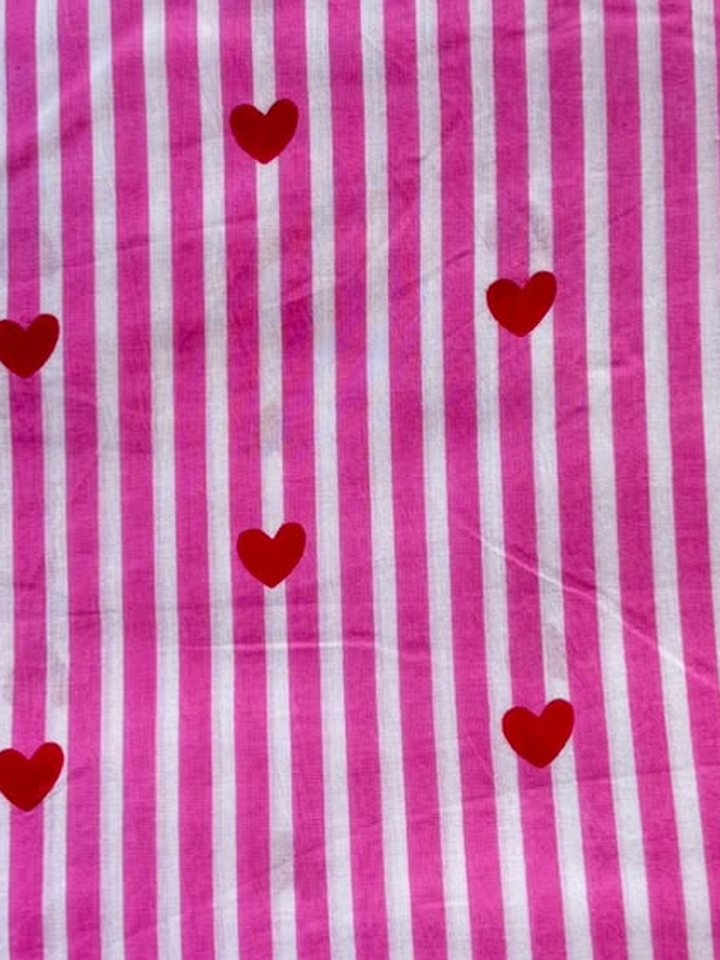 Dil Se · Pink Stripe Heart Cotton