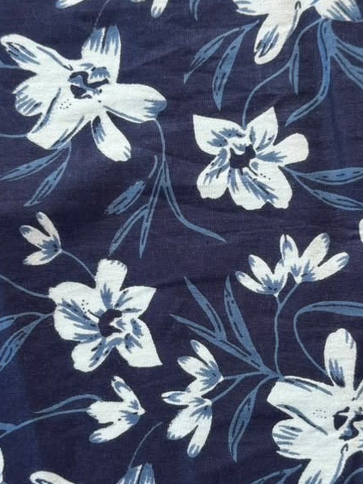 Rajnigandha · Navy Lily Print Cotton