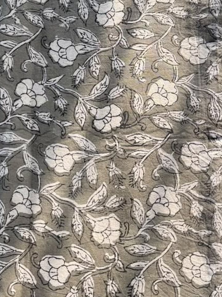 Badal · Grey Floral Jaal Cotton