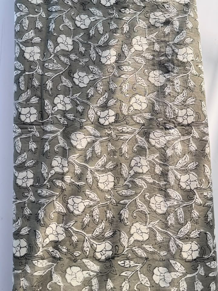 Badal · Grey Floral Jaal Cotton