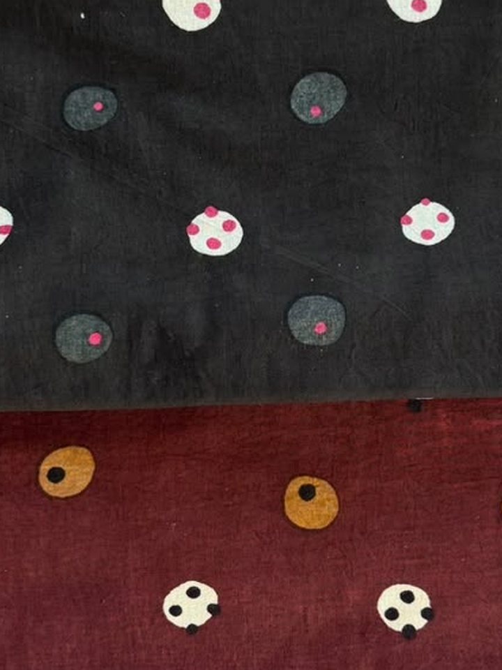 Sikka · Black & Maroon Coin Dot Suit Set