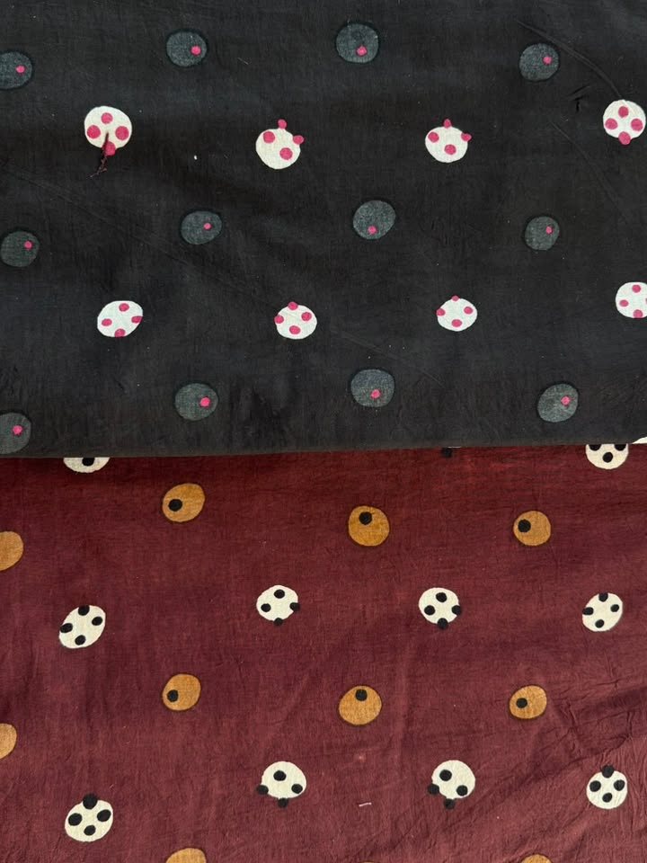 Sikka · Black & Maroon Coin Dot Suit Set