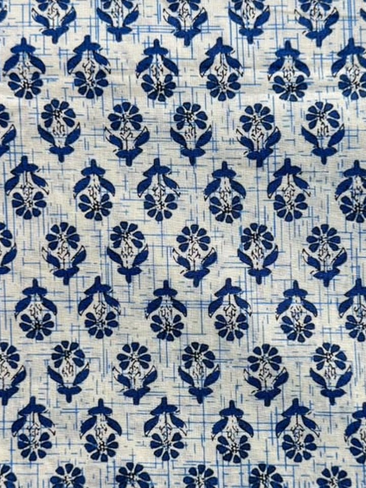 Nainsukh · Ivory & Navy Buti Cotton