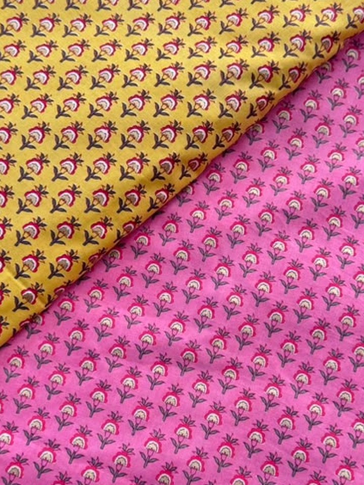 Holi · Mustard & Pink Buti Suit Set