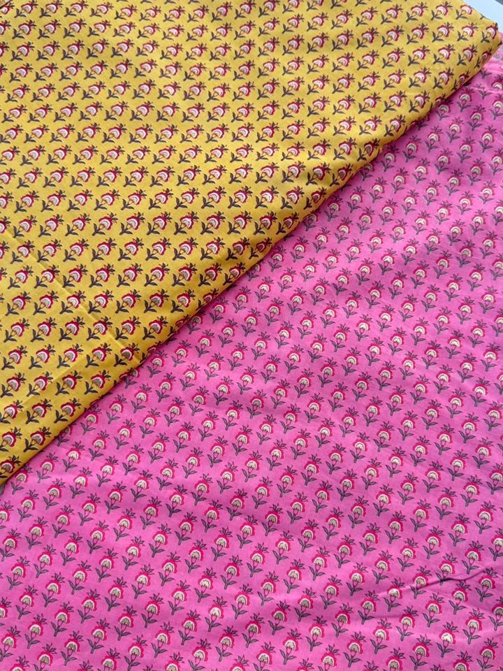 Holi · Mustard & Pink Buti Suit Set