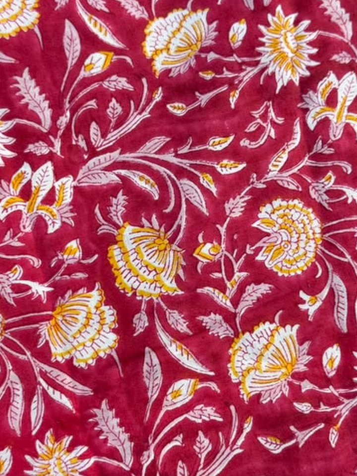 Dulhan · Red & Gold Floral Cotton
